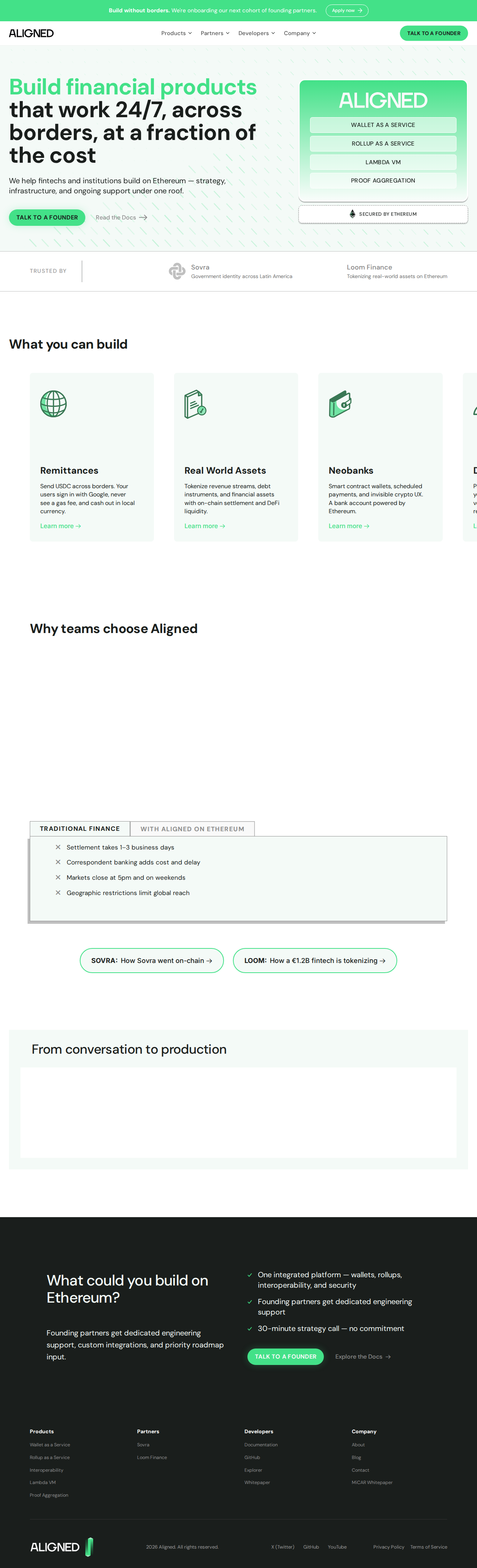 Reference screenshot of the Aligned Layer official website